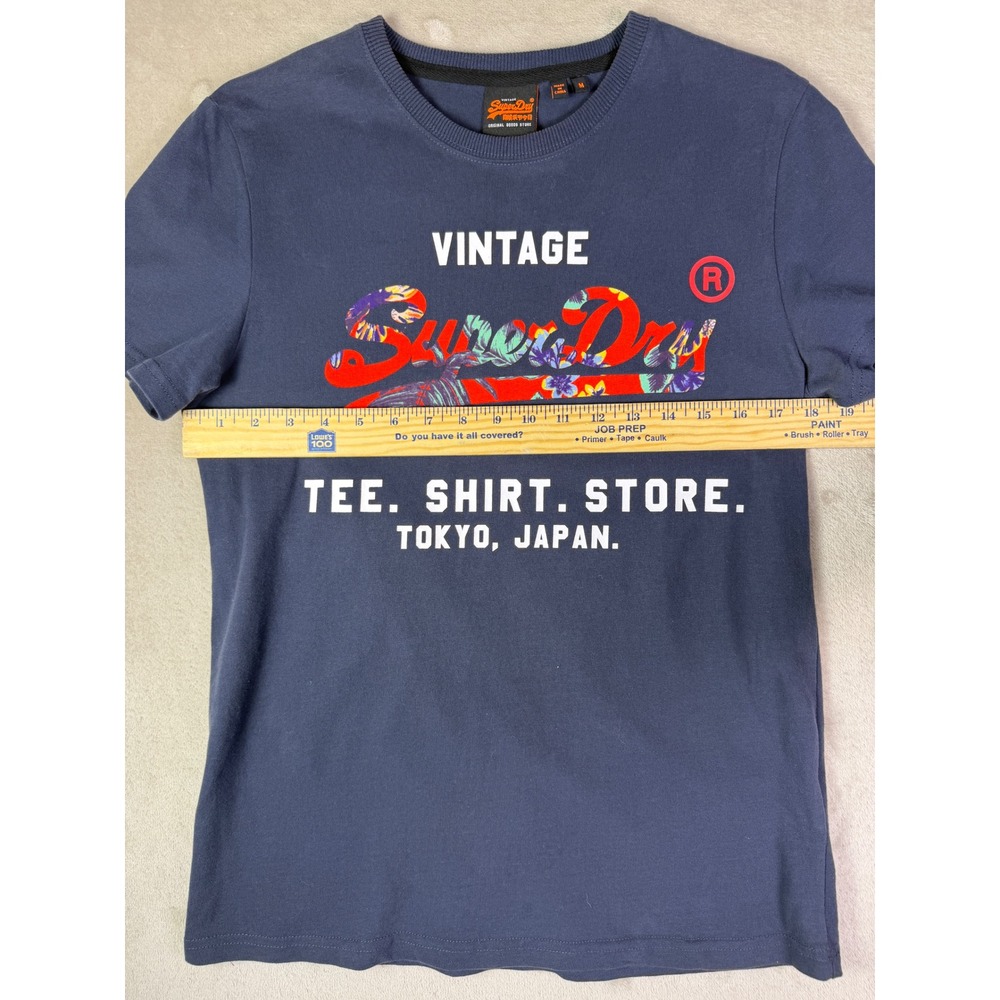 Superdry Vintage Tee Shirt Mens Medium Tokyo Japan Navy Blue Graphic T-Shirt - Picture 7 of 9